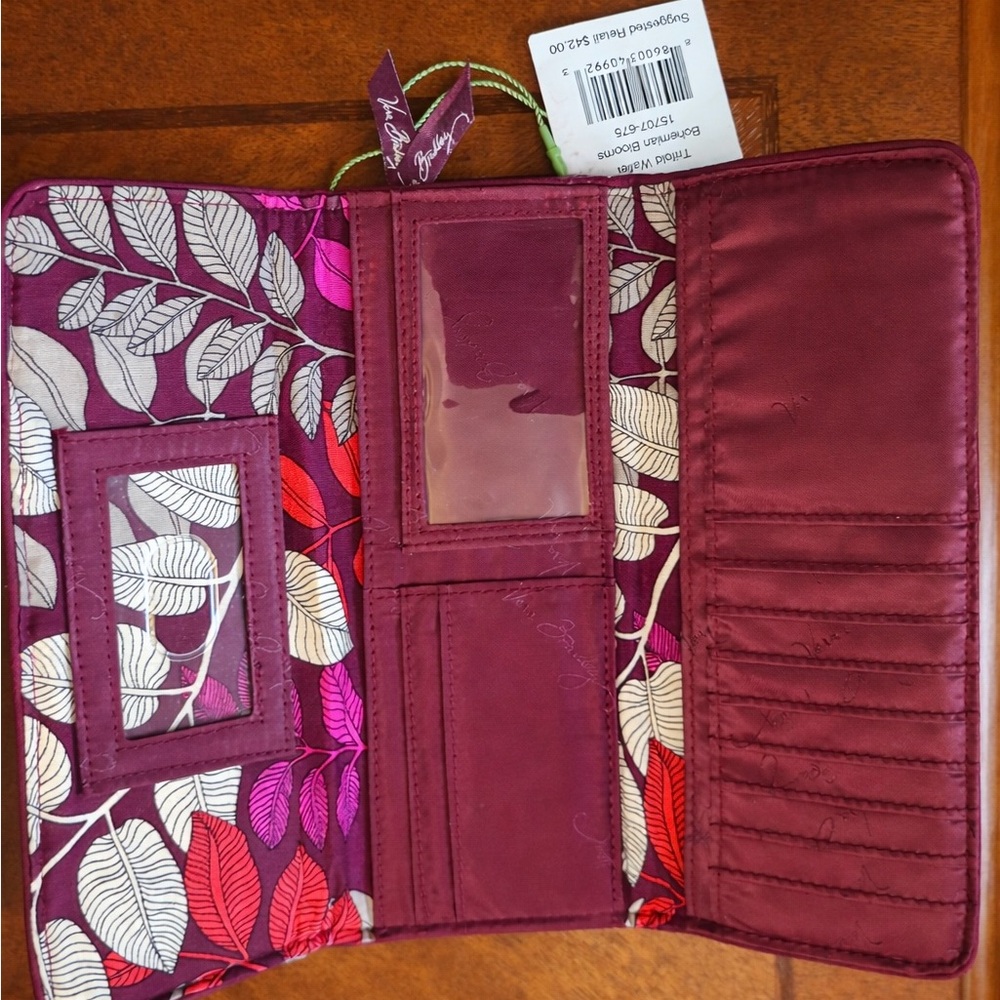 Vera Bradley Red and Pink Floral Quilted Wallet